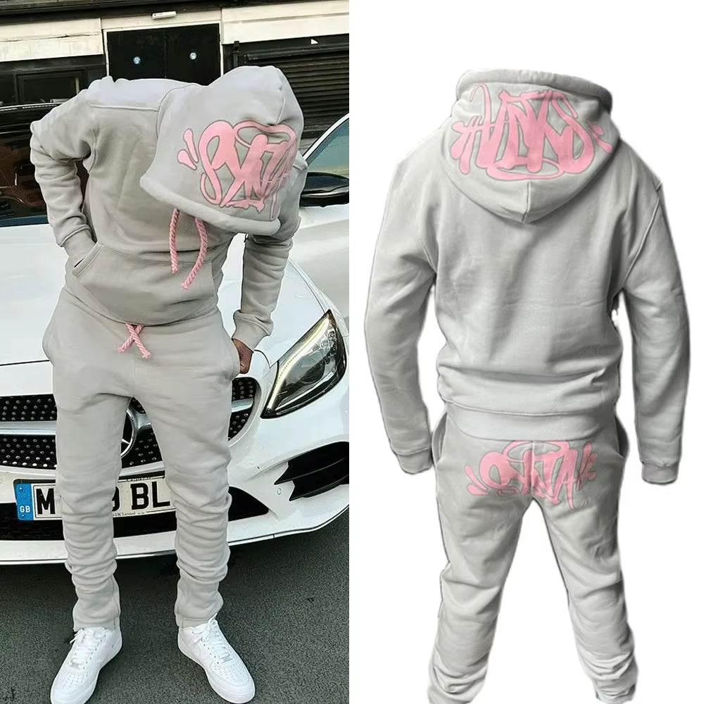 Sy UK Fashion Street Tracksuit Y2K Harajuku Men'S / Women'S Casual Loose Hoodies Pants Hip Hop Sportswear Tops Sports Trousers