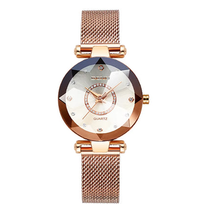 SENO Ocean Star Women Crystal Watch 2024 Top Brand Luxury Rose Gold Women Bracelet Watch for Ladies Wrist Watch Relogio Feminino