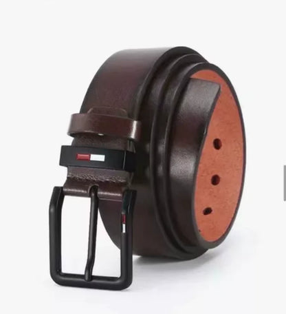 Men'S PU Leather Alloy Pin Square Buckle Belt Businessleisure Belts 2023 Fashion Black Coffee Brown Waistbelts for Men