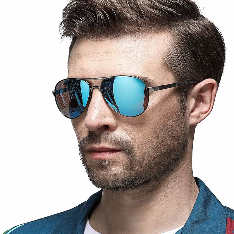 Men'S Aviation Sunglasses Men Polarized Mirror Sunglass for Man HD Driving Pilot Sun Glasses Lunettes De Soleil Homme