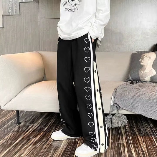 Harajuku Wide Leg Sweatpants – Oversized Streetwear Baggy Pants for Men & Women