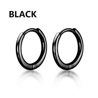 1 Pairs Punk Stainless Steel Stud Earrings Black Earrings Set for Men Women Vintage Hip Hop Piercing Ear Jewelry Accessories