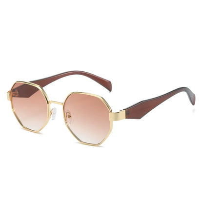 New Retro Sunglasses Women Fashion Polygonal Metal Frame Sunglasses Men Luxury Brand Designer Decorative Sun Glasses Uv400