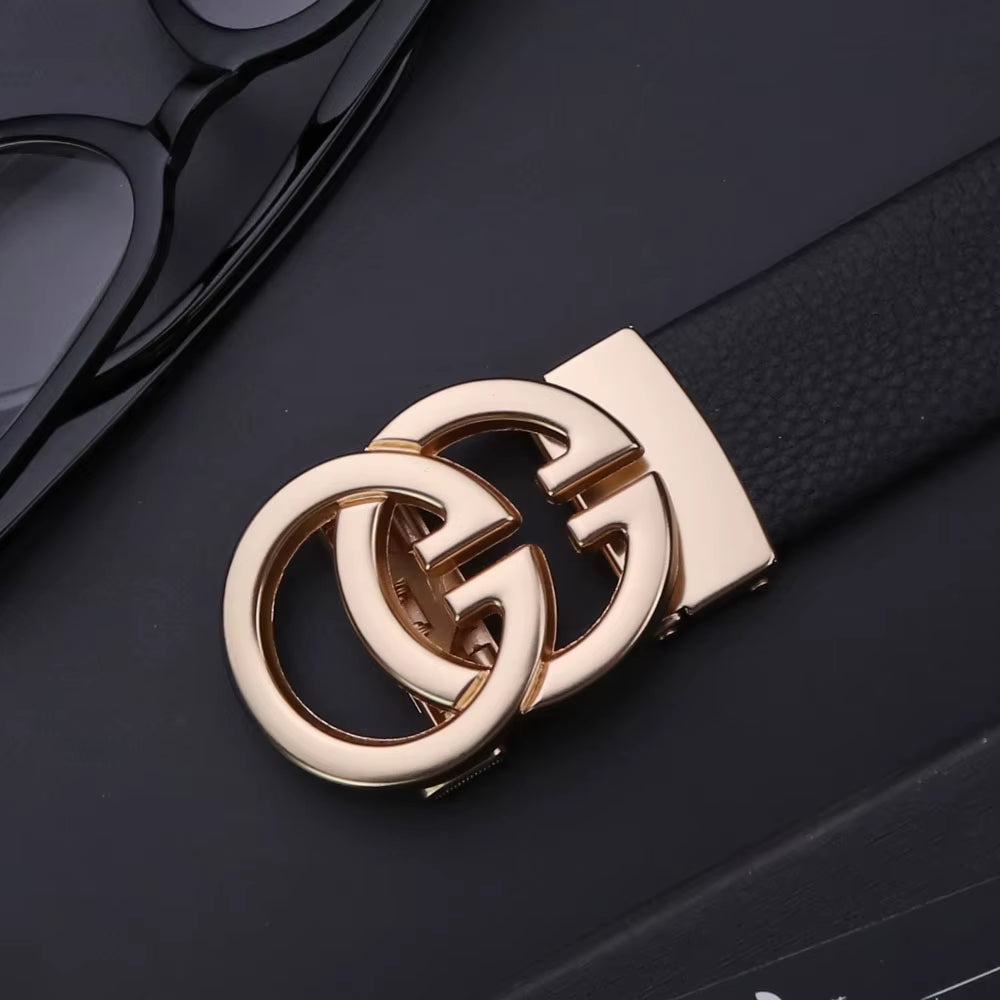 Luxury Business Men's Belts - Genuine Leather, Double G Buckle, High-Quality Designer Belts for Men & Women