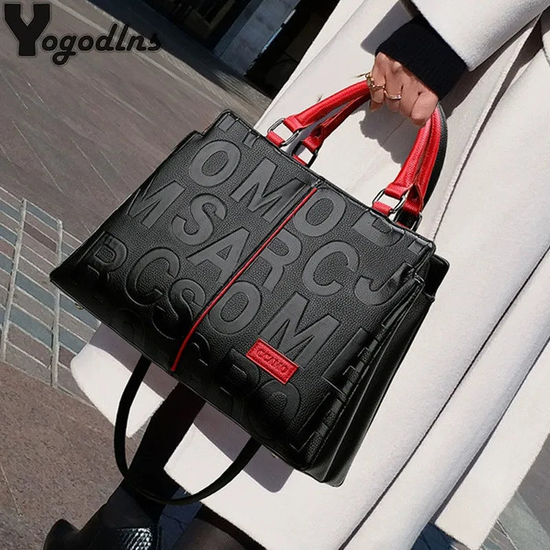 Title: PU Leather Crossbody Tote Bag – Luxury Large-Capacity Travel Handbag