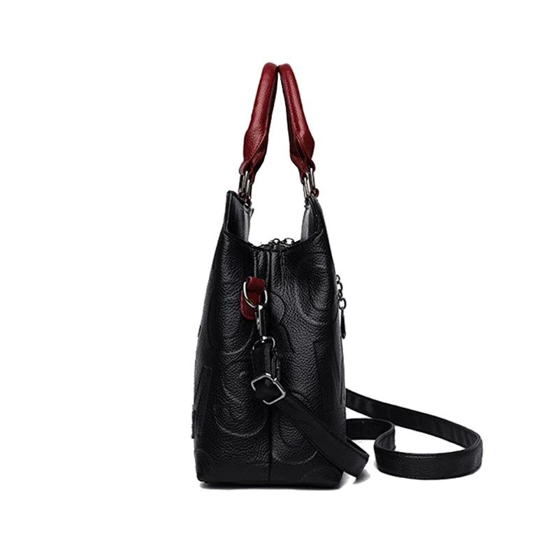 Title: PU Leather Crossbody Tote Bag – Luxury Large-Capacity Travel Handbag