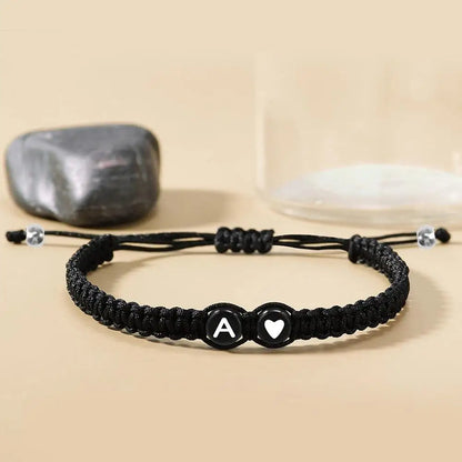 A-Z Initial Heart Braided Bracelet – Handmade Adjustable Friendship Jewelry for Men & Women