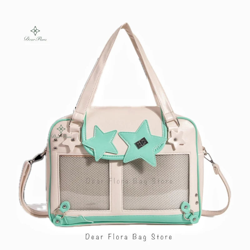 Title: Y2K Trendy Star Ita Bag – Lolita Transparent Pocket Crossbody Purse