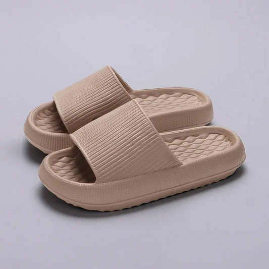 **Eva Thick Platform Cloud Slippers – Women's Soft Sole Pillow Slides, 2024 Summer Beach & Home Non-Slip Sandals**