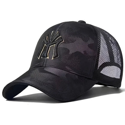 Trendy Camouflage Baseball Cap with Letter Embroidery – Adjustable Spring and Autumn Sunscreen Hat for Outdoor Style