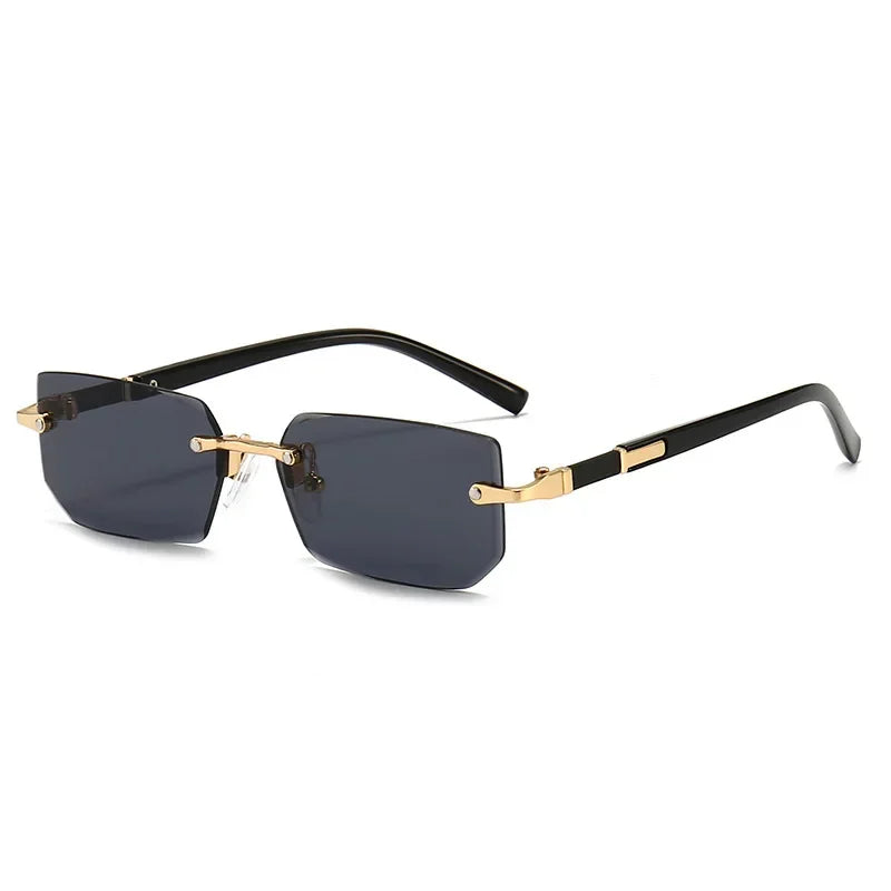 High Definition Sunglasses for Men and Women – Blue Light Blocking, Rimless Square Frame Eyewear with Eye Protection.