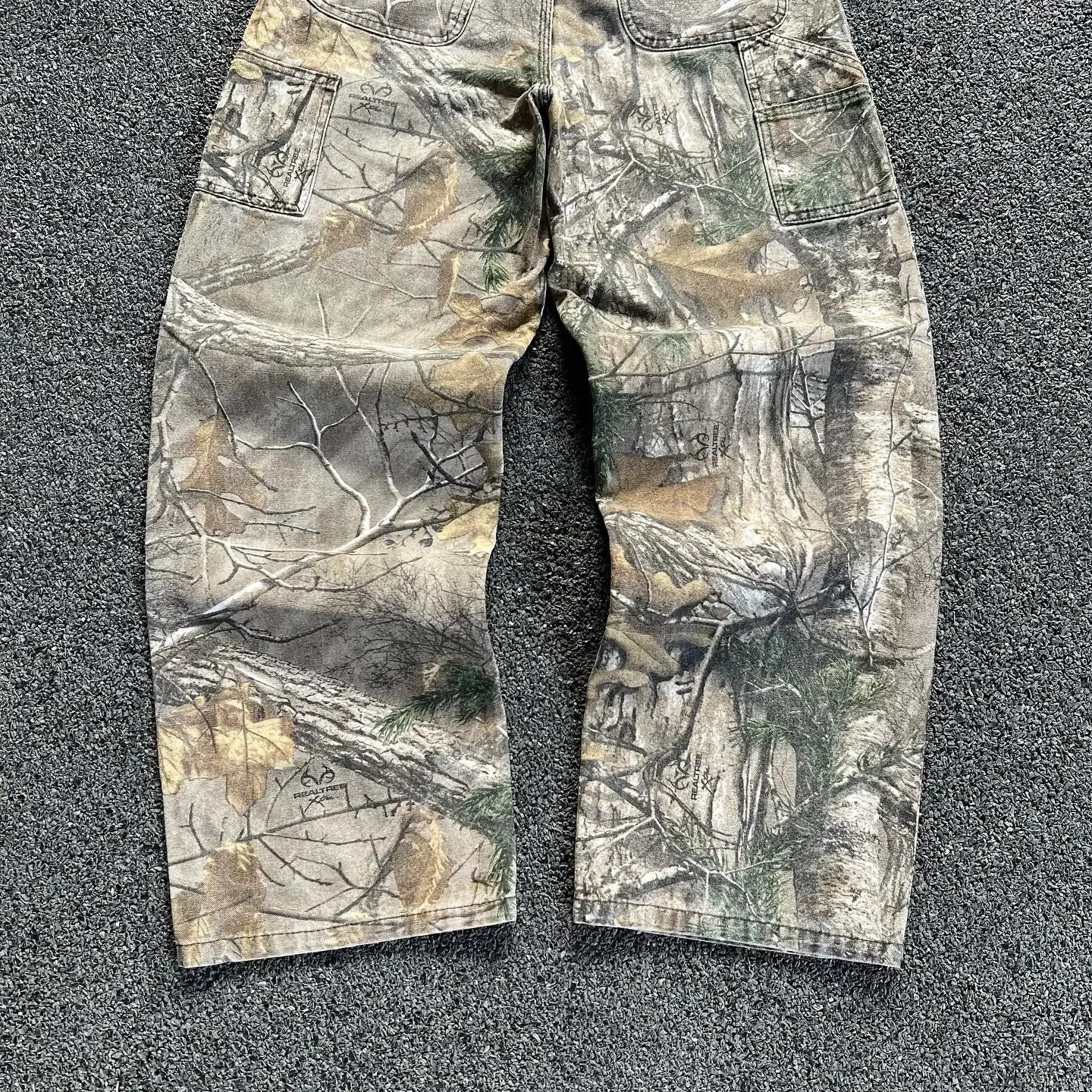 024 Leaf Print Oversized Jeans – 2000s USA Retro Hip-Hop Streetwear