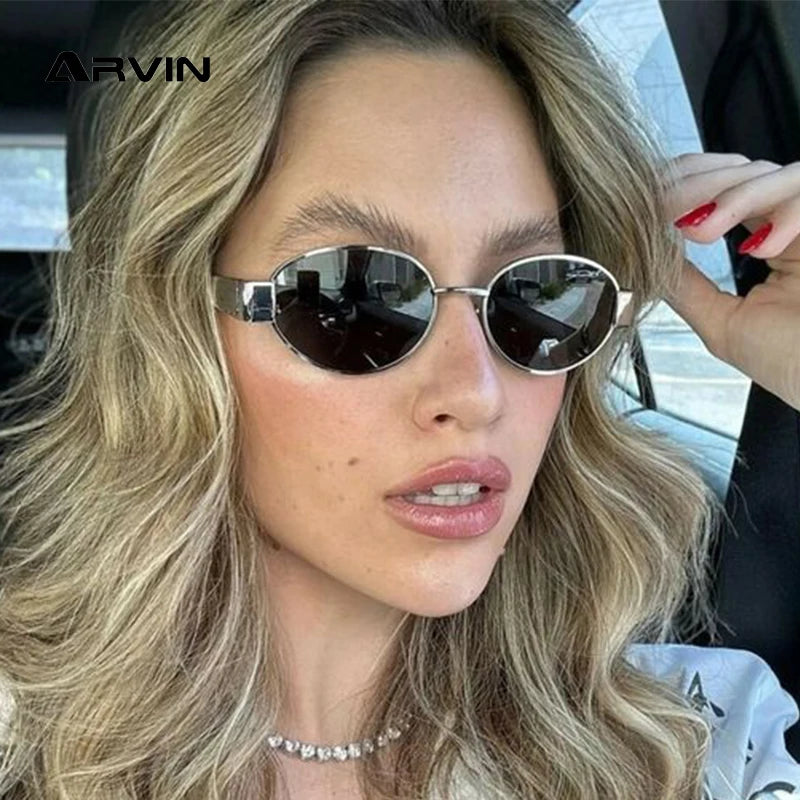 Retro Oval Sunglasses for Men and Women – Classic Luxury Eyewear with a Metal Frame, High-Quality Construction, and UV400 Protection.