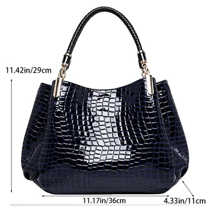 Title: Women's Large-Capacity Crocodile Print Tote Bag – Daily Commute Shoulder Handbag