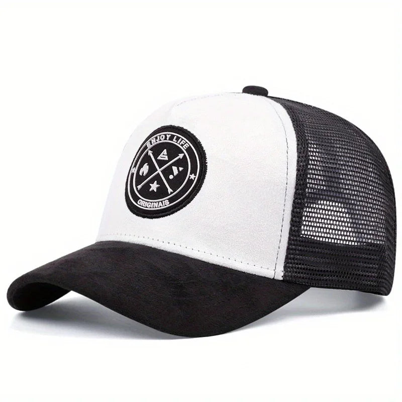 Summer Mesh Baseball Cap – Unisex Hip-Hop Trucker Hat with "ENJOY LIFE" Letter Patch, Breathable & Casual Snapback Design