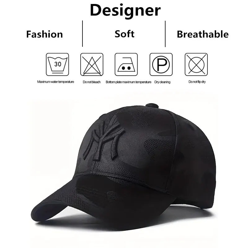 Trendy Camouflage Baseball Cap with Letter Embroidery – Adjustable Spring and Autumn Sunscreen Hat for Outdoor Style