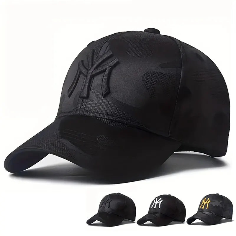 Trendy Camouflage Baseball Cap with Letter Embroidery – Adjustable Spring and Autumn Sunscreen Hat for Outdoor Style