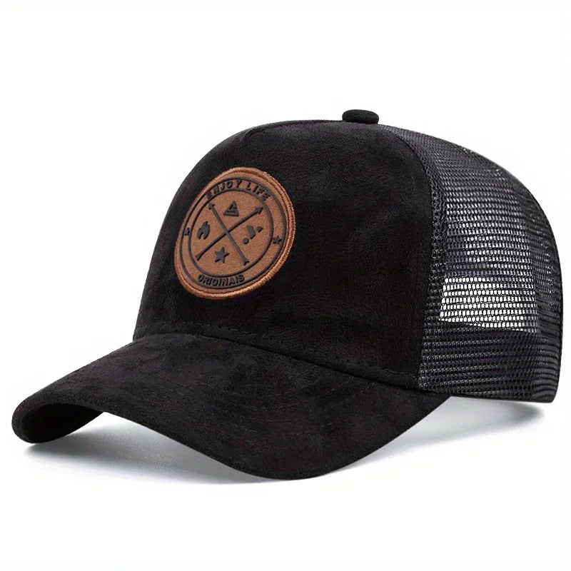 Summer Mesh Baseball Cap – Unisex Hip-Hop Trucker Hat with "ENJOY LIFE" Letter Patch, Breathable & Casual Snapback Design