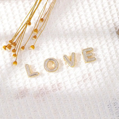 "Exquisite Gold-Plated Letter Necklace – Minimalist A-Z Balloon Pendant | 18K Copper Gold Finish & Zircon Accent | Delicate 26" Collarbone Chain | Elegant Women's Jewelry Gift"