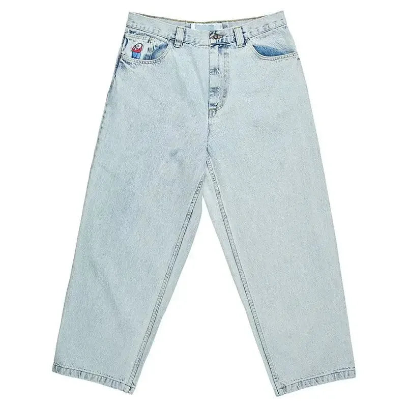 Y2K Big Boy Baggy Jeans – Streetwear Embroidered Denim for Men & Women