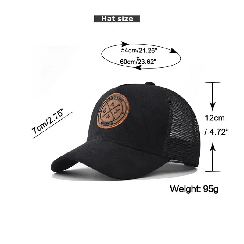 Summer Mesh Baseball Cap – Unisex Hip-Hop Trucker Hat with "ENJOY LIFE" Letter Patch, Breathable & Casual Snapback Design