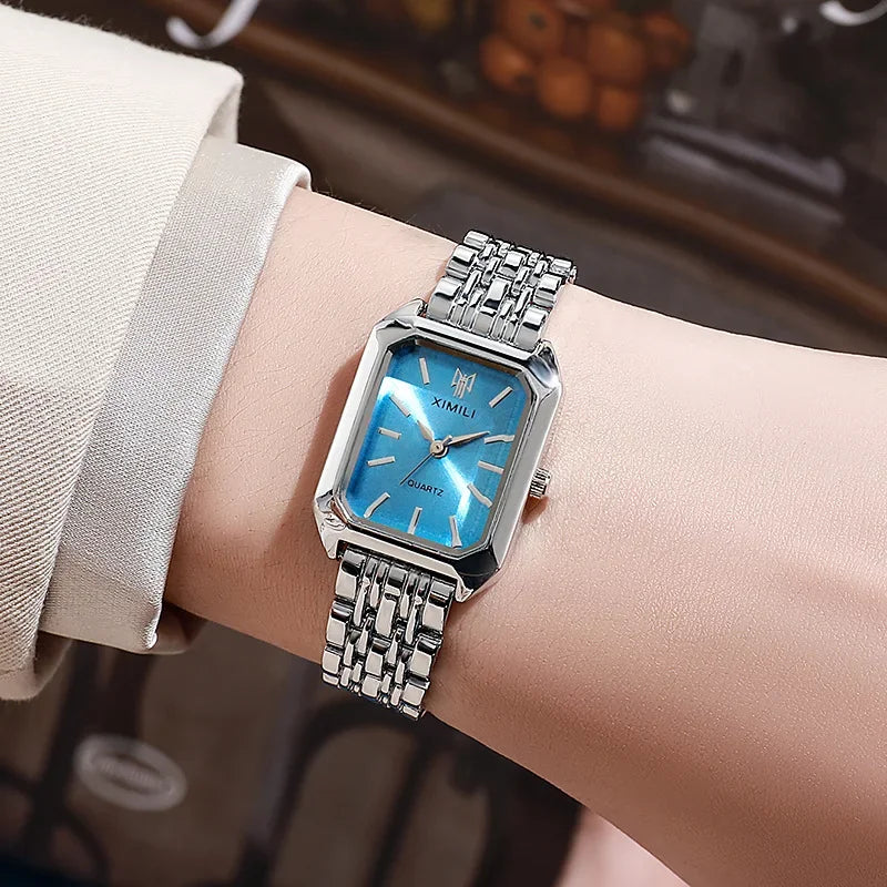 2025 Hot Brand Stainless Steel Strap Watch - Women's Luxury Quartz Wristwatch, Student Fashion, Simple Square Design