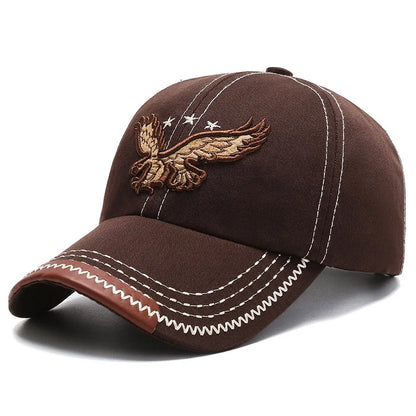 Stylish Unisex Four-Season Baseball Cap with Eagle Embroidery – Trendy Korean Design for Men and Women