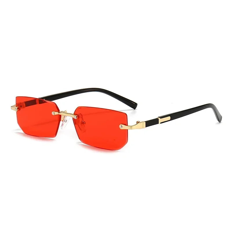 High Definition Sunglasses for Men and Women – Blue Light Blocking, Rimless Square Frame Eyewear with Eye Protection.