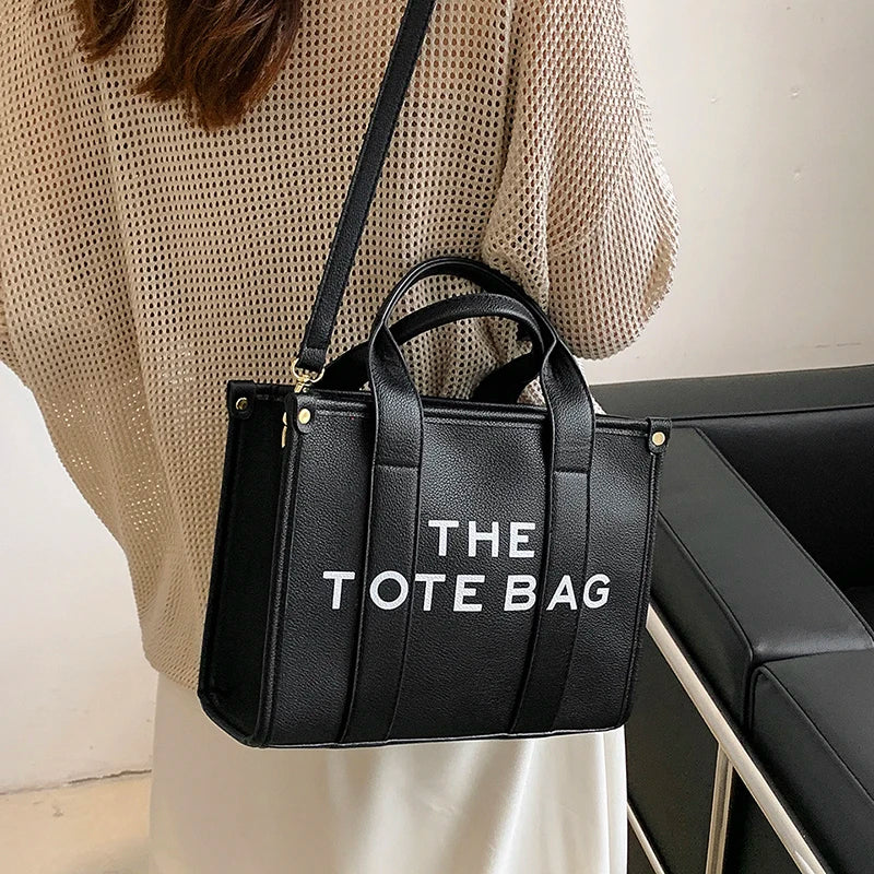 Title: Women's Luxury Tote Bag – Large Crossbody Handbag with Letter Print