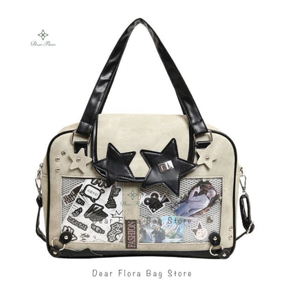 Title: Y2K Trendy Star Ita Bag – Lolita Transparent Pocket Crossbody Purse