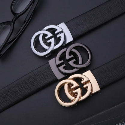 Luxury Business Men's Belts - Genuine Leather, Double G Buckle, High-Quality Designer Belts for Men & Women