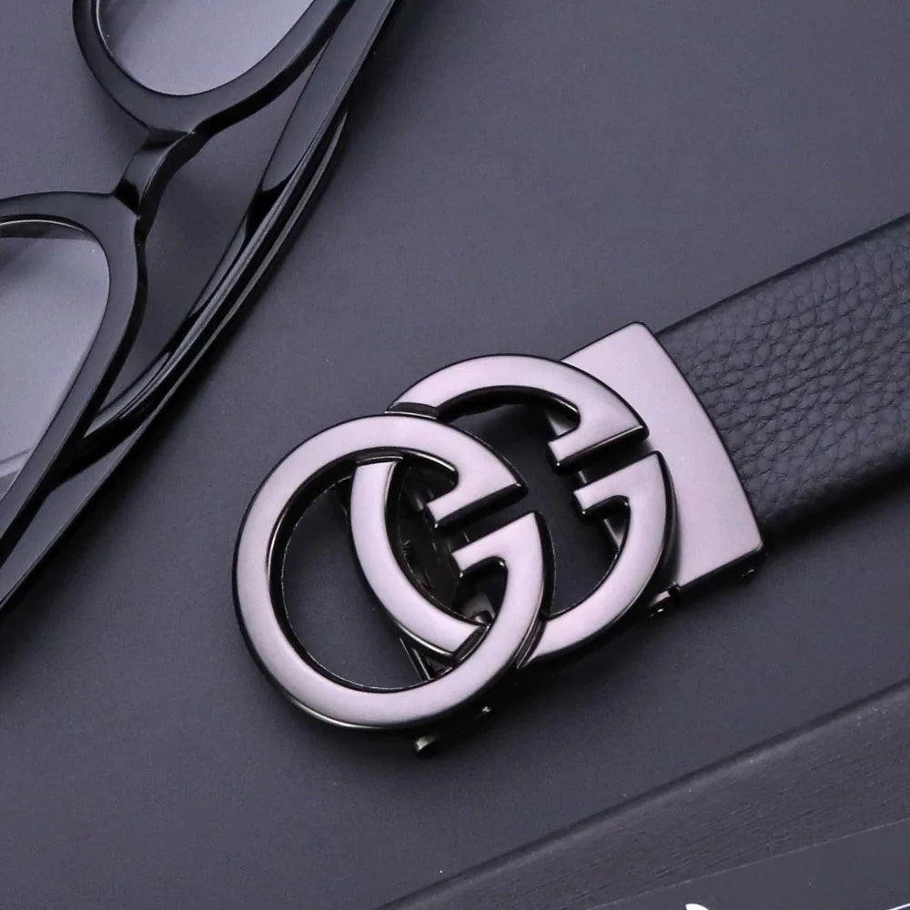 Luxury Business Men's Belts - Genuine Leather, Double G Buckle, High-Quality Designer Belts for Men & Women