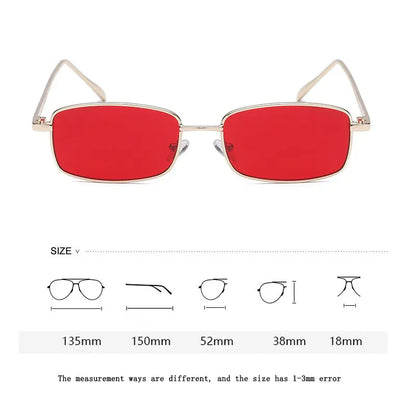 Fashion Small Rectangle Sunglasses for Men and Women – Vintage Square Driving Sunglasses with Luxury Metal Frame Eyewear.