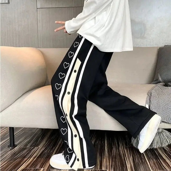 Harajuku Wide Leg Sweatpants – Oversized Streetwear Baggy Pants for Men & Women