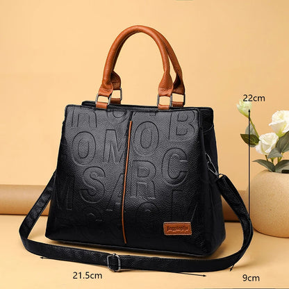 Title: PU Leather Crossbody Tote Bag – Luxury Large-Capacity Travel Handbag