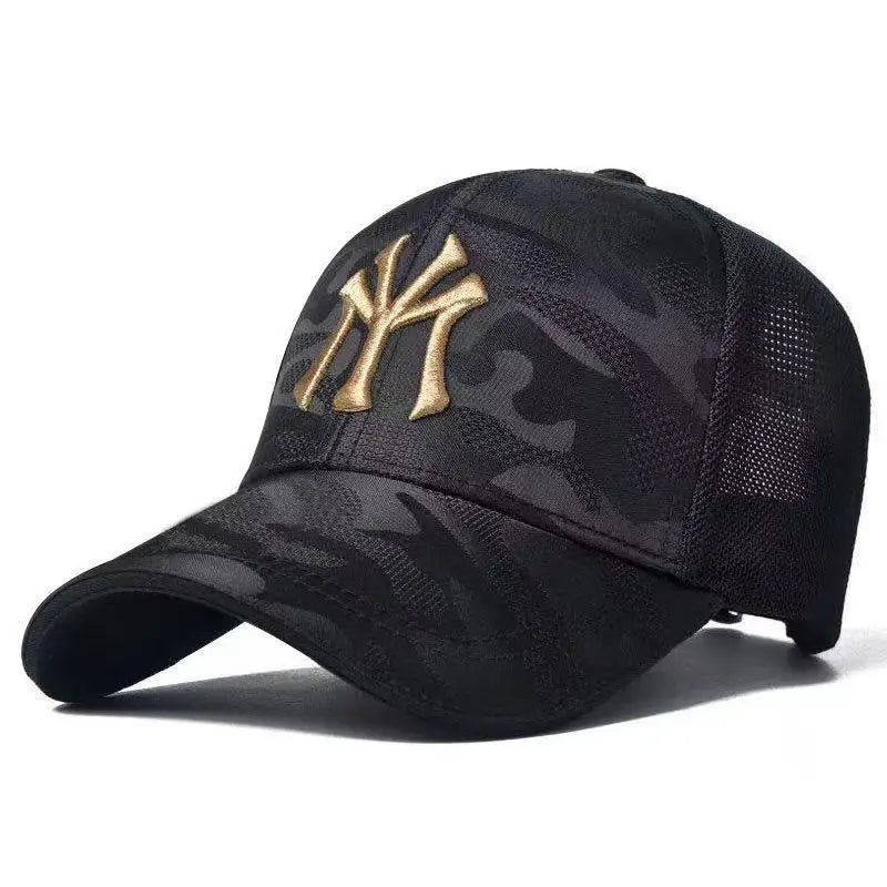 Trendy Camouflage Baseball Cap with Letter Embroidery – Adjustable Spring and Autumn Sunscreen Hat for Outdoor Style