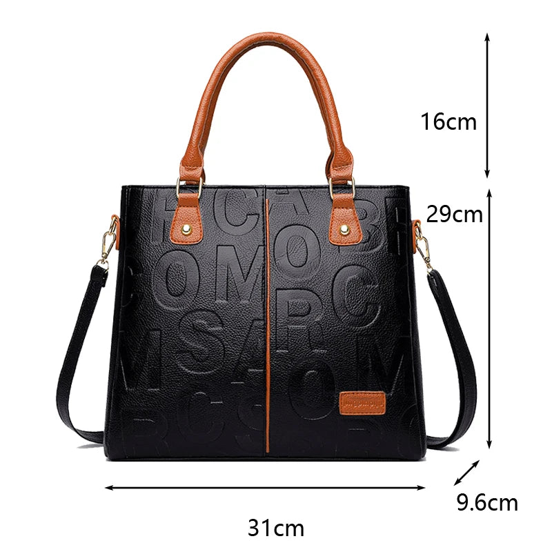 Title: PU Leather Crossbody Tote Bag – Luxury Large-Capacity Travel Handbag