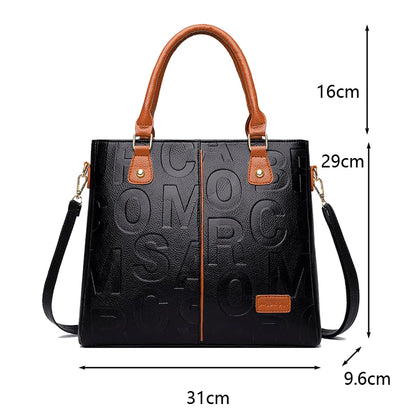 Title: PU Leather Crossbody Tote Bag – Luxury Large-Capacity Travel Handbag