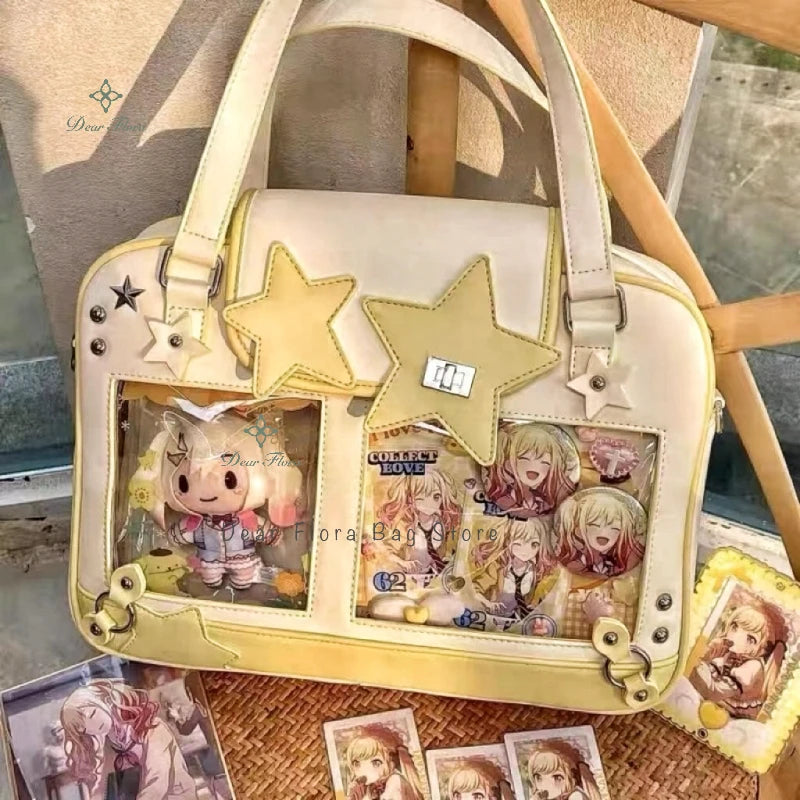 Title: Y2K Trendy Star Ita Bag – Lolita Transparent Pocket Crossbody Purse