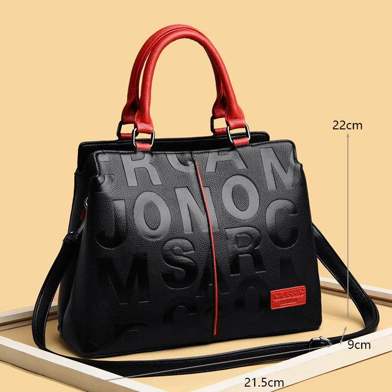 Title: PU Leather Crossbody Tote Bag – Luxury Large-Capacity Travel Handbag