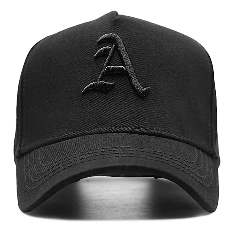 Summer Men's Baseball Cap – Embroidered "A" Snapback Hat, Adjustable Cotton Hip-Hop Trucker Cap for Sports & Sun Protection