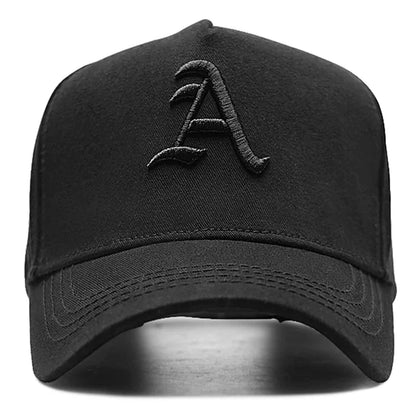 Summer Men's Baseball Cap – Embroidered "A" Snapback Hat, Adjustable Cotton Hip-Hop Trucker Cap for Sports & Sun Protection