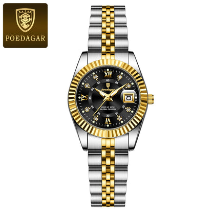 Luxury Elegant Watch for Women - Waterproof, Luminous, Date Display, Stainless Steel, Quartz Movement