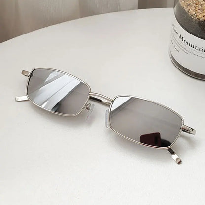 Fashion Small Rectangle Sunglasses for Men and Women – Vintage Square Driving Sunglasses with Luxury Metal Frame Eyewear.