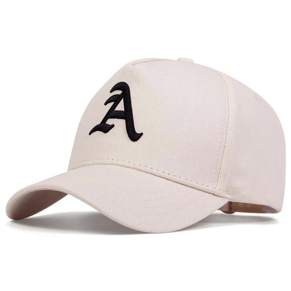 Summer Men's Baseball Cap – Embroidered "A" Snapback Hat, Adjustable Cotton Hip-Hop Trucker Cap for Sports & Sun Protection