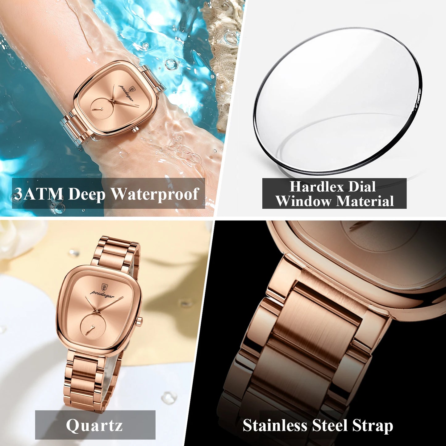 Luxury Watch for Women - Waterproof, Stainless Steel, Quartz Movement, High-Quality Elegant Ladies Watch