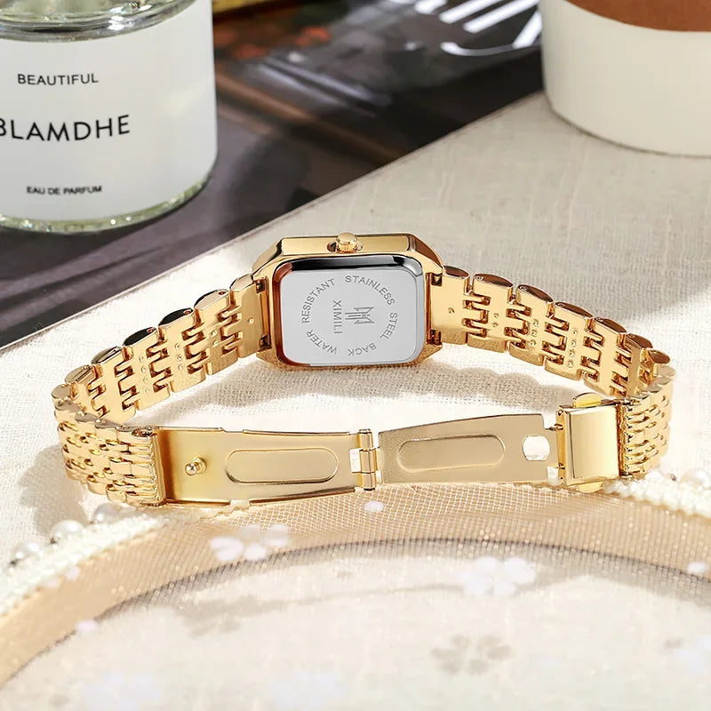 2025 Hot Brand Stainless Steel Strap Watch - Women's Luxury Quartz Wristwatch, Student Fashion, Simple Square Design