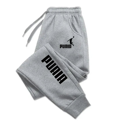 PUAIA Men's Print Jogging Pants – Autumn/Winter Sporty Loose Fit Streetwear