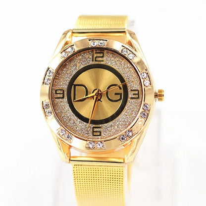 2024 Fashion Luxury Watch - Crystal Quartz Women's Watch, Gold & Silver Stainless Steel, Elegant Ladies Dress Watch