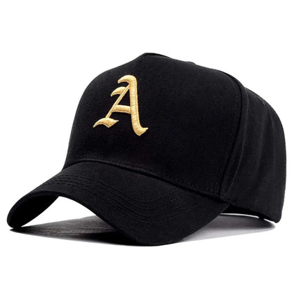 Summer Men's Baseball Cap – Embroidered "A" Snapback Hat, Adjustable Cotton Hip-Hop Trucker Cap for Sports & Sun Protection